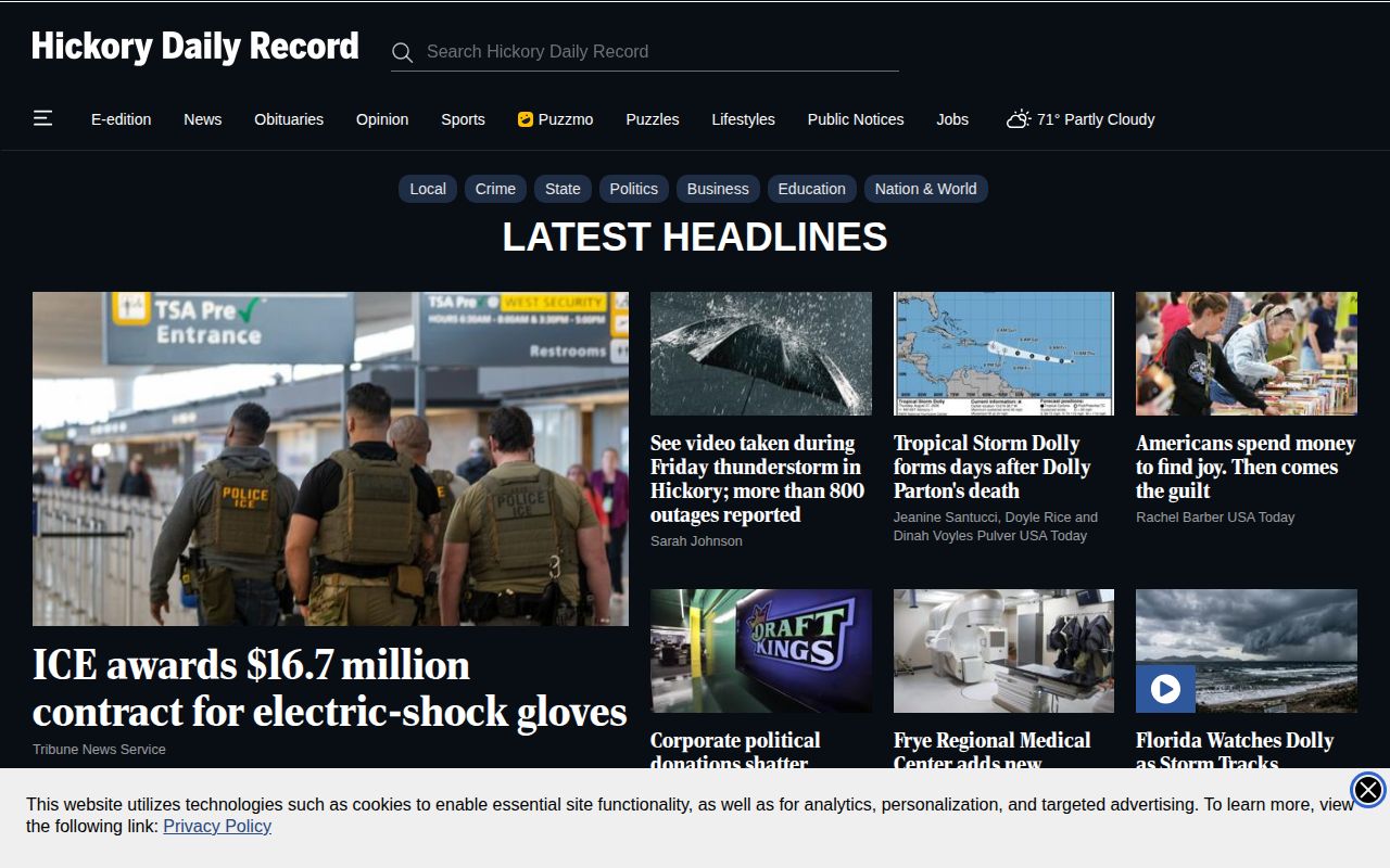 Hickory Daily Record local news coverage for Catawba County public-safety stories